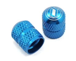 Deity Crown Schrader Valve Caps (Blue) (Pair)
