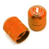 Deity Crown Schrader Valve Caps (Orange) (Pair)